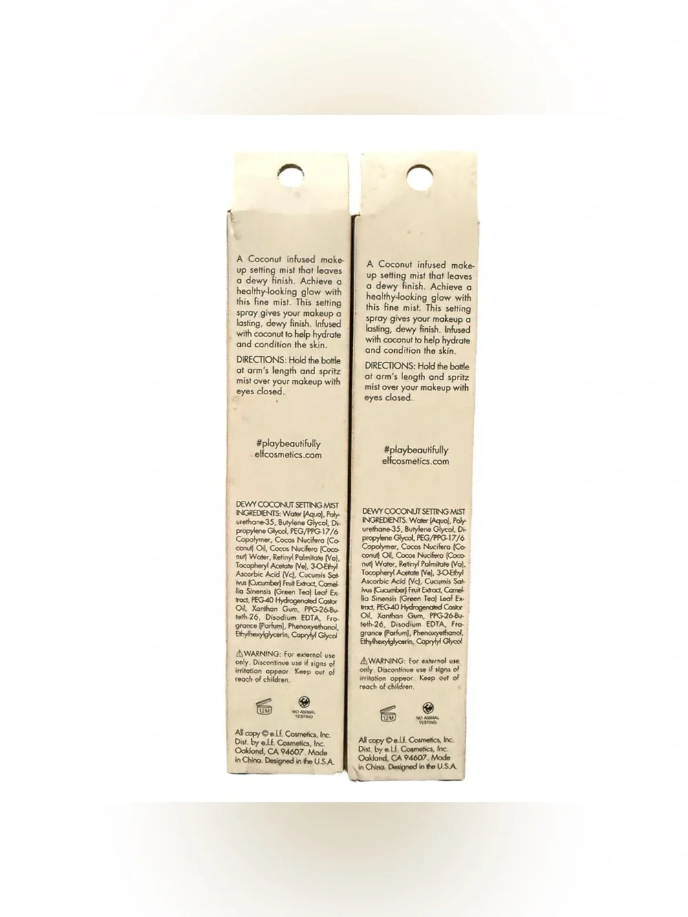 Lot of 2 ELF Dewy Coconut Setting Mist Long-Lasting Wear 2.7oz